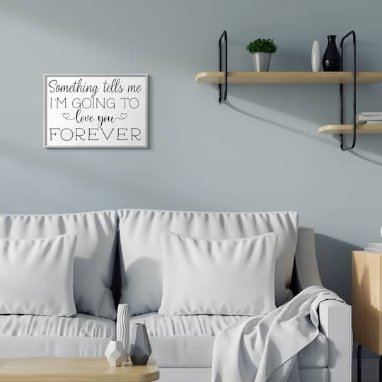 Stupell Industries Love You Forever Quote Wall Art in Gray Frame